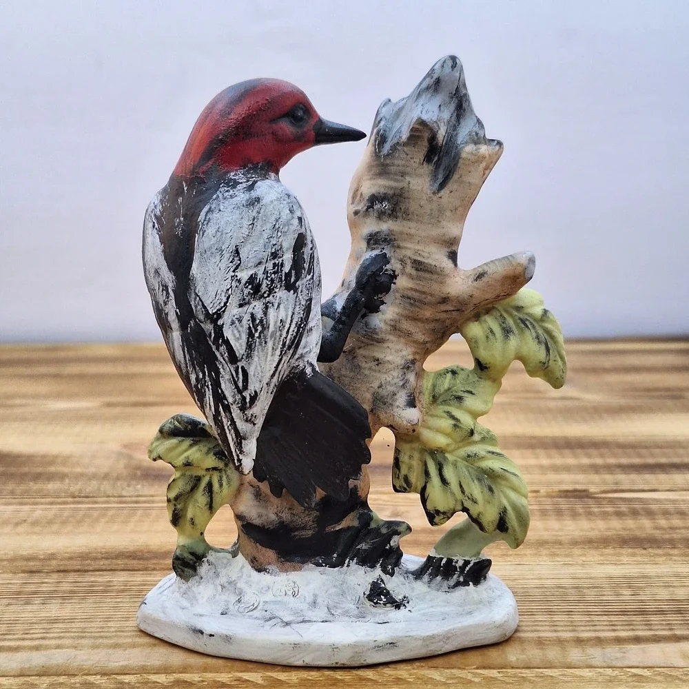 Vintage Napco‎ Porcelain Red-Headed Wood Pecker Figurine, #B3154, 5